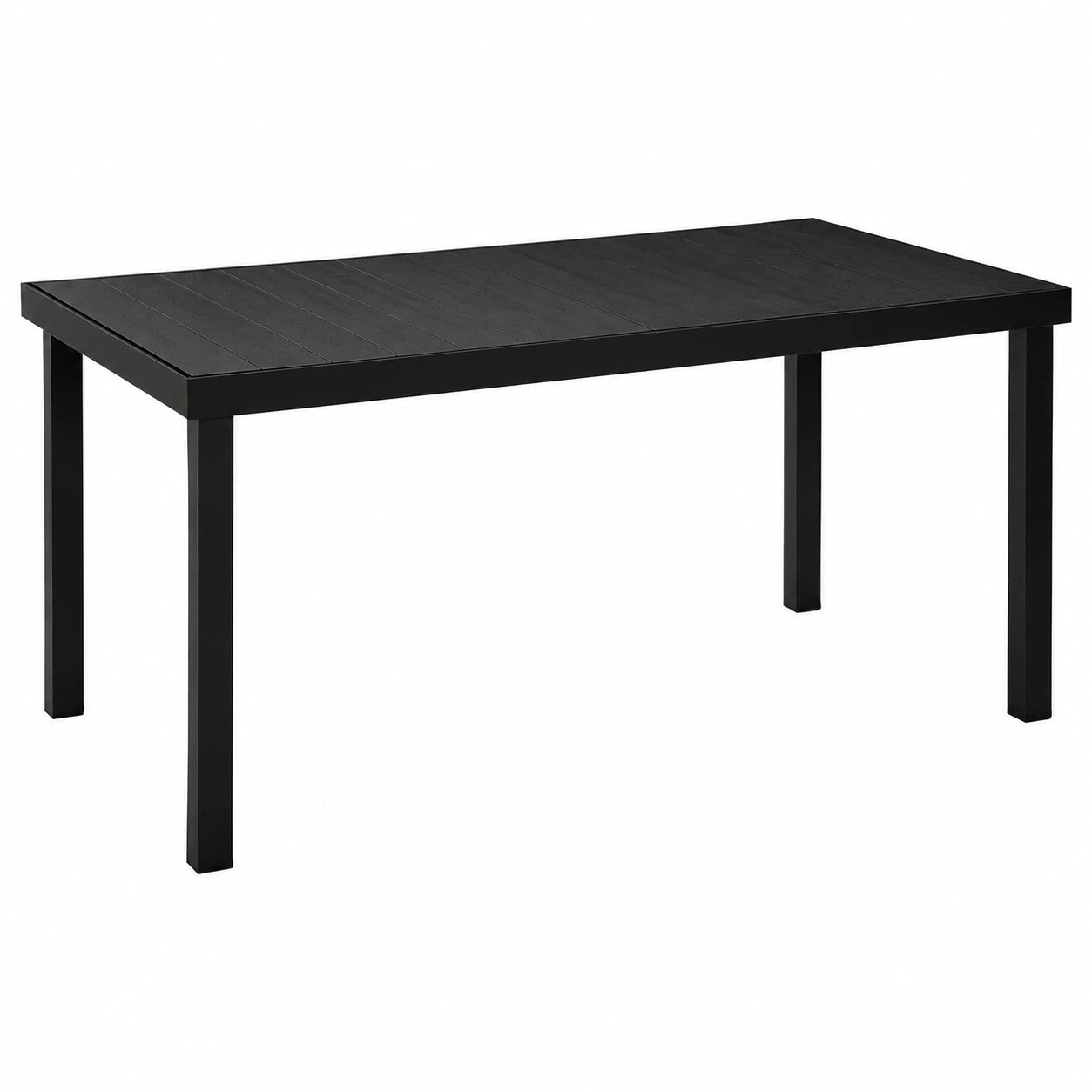 Outsunny 6-Personen Gartentisch, Aluminium, pflegeleicht, Kunststoff, Schwarz, 140x90x74 cm