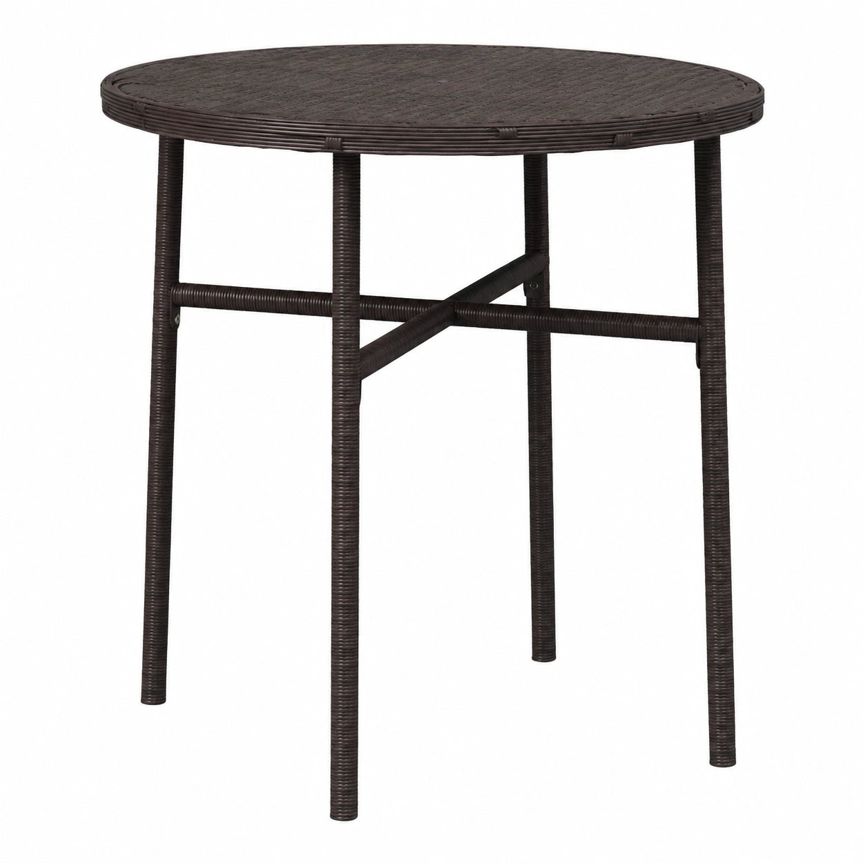 Balkontisch aus Poly-Rattan, Braun, 45 cm – Gartentisch und Beistelltisch