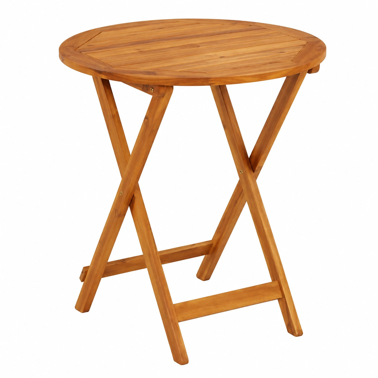 Klapptisch aus Massivem Akazienholz für Garten und Terrasse, 70 cm