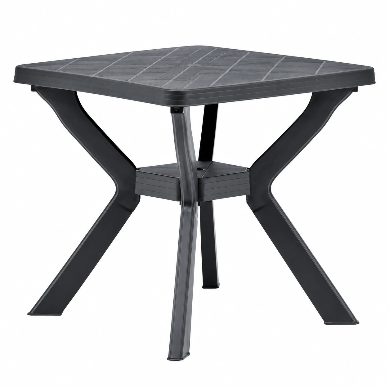 Stabiler Outdoor-Campingtisch aus Kunststoff, 70x70cm, Anthrazit
