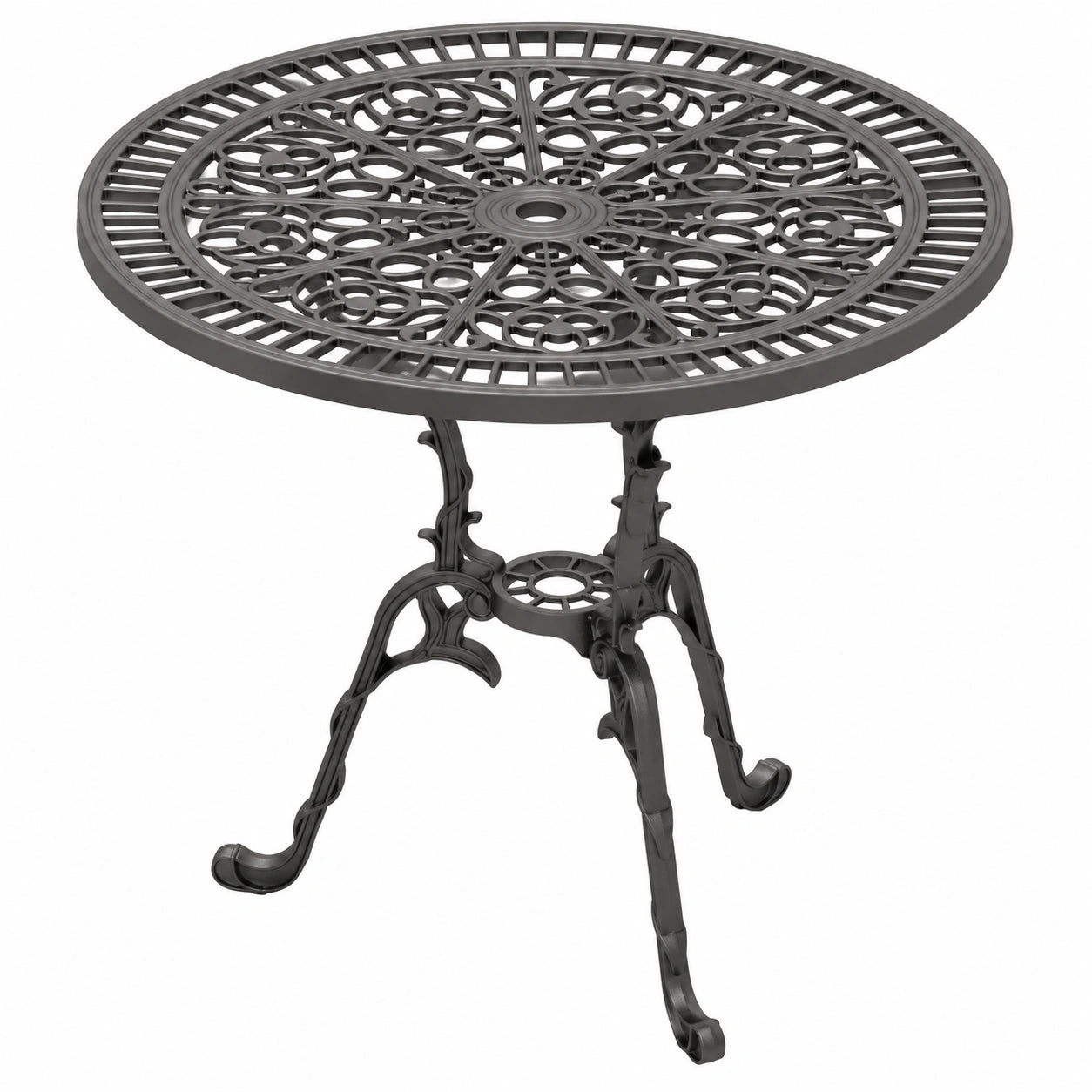 Runder Gartentisch aus Gusseisen für Terrasse und Balkon, 75 cm