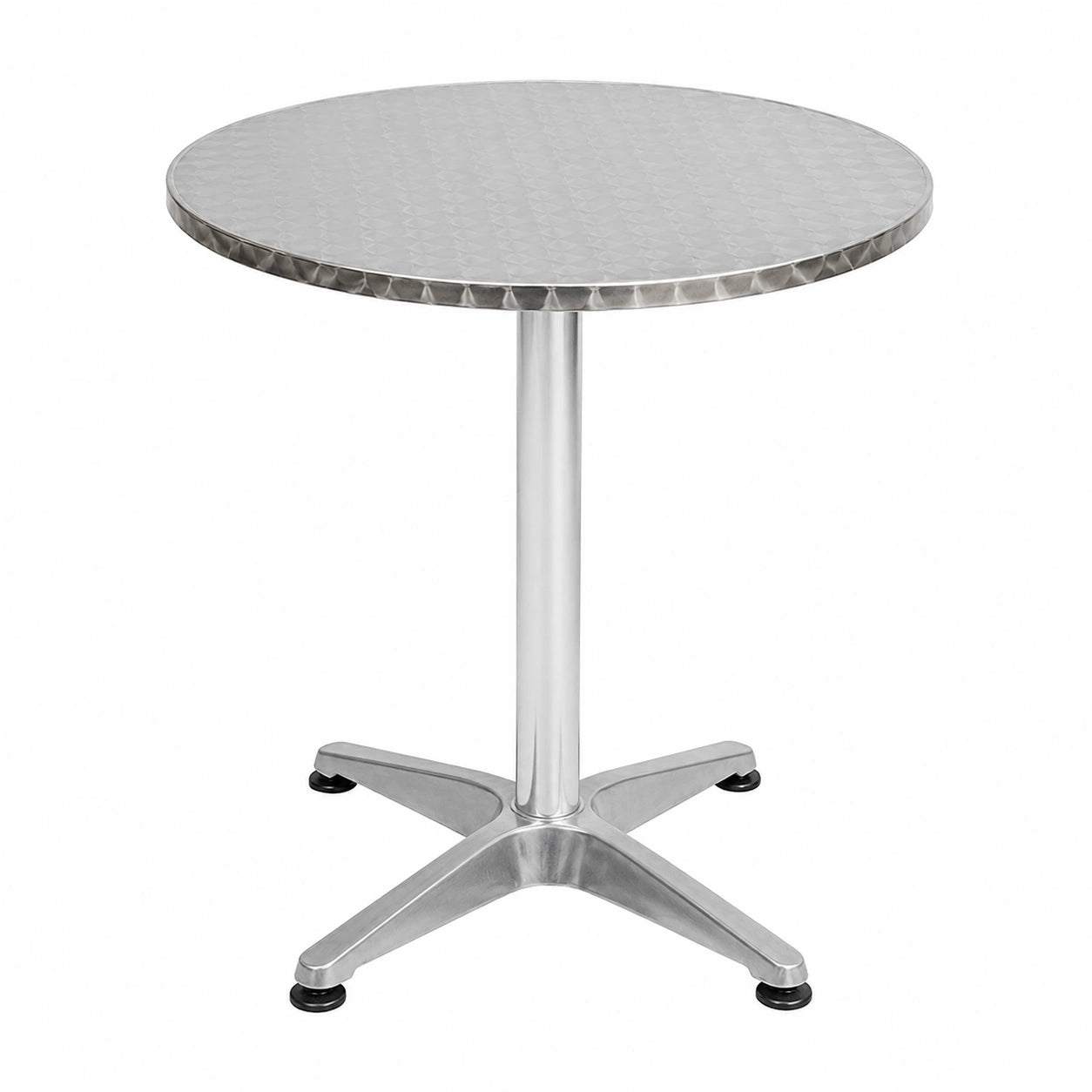 Klappbarer Bistro- und Gartentisch, höhenverstellbar, rund, Ø 60 cm, Silber