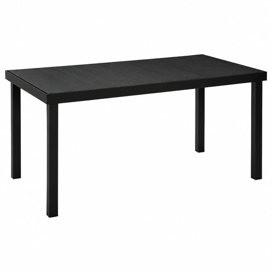 Outsunny 6-Personen Gartentisch, Aluminium, pflegeleicht, Kunststoff, Schwarz, 140x90x74 cm