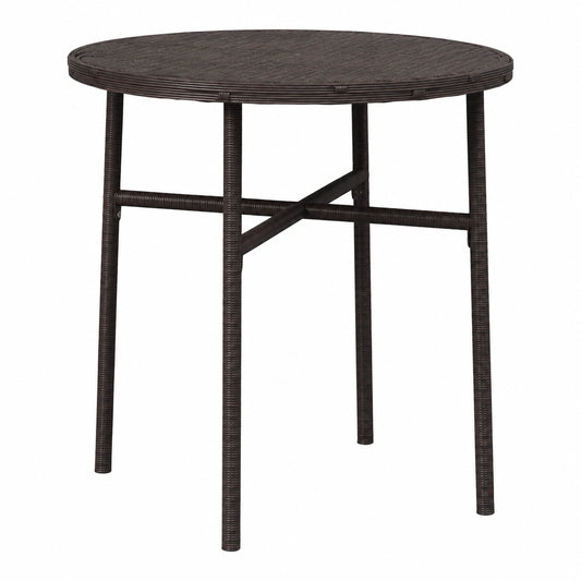 Balkontisch aus Poly-Rattan, Braun, 45 cm – Gartentisch und Beistelltisch