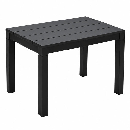 Gartenbeistelltisch aus Kunststoff in Holzoptik, wetterfest und stabil, 60x39x45,5 cm