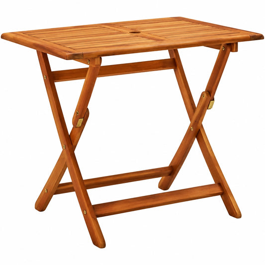 Klappbarer Gartentisch aus massivem Akazienholz, 160x85x75 cm, ideal für Terrasse und Balkon