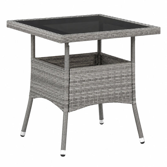 Moderner Gartentisch aus Poly Rattan für 4 Personen - Grau, 80x80x75cm