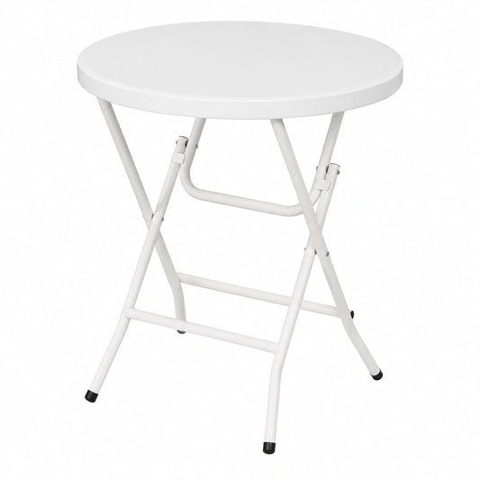 YITAHOME 80 cm Klapptisch für Garten, Balkon & Camping, Wetterfest, Outdoor geeignet, Rostfreier Metallrahmen, Weiß