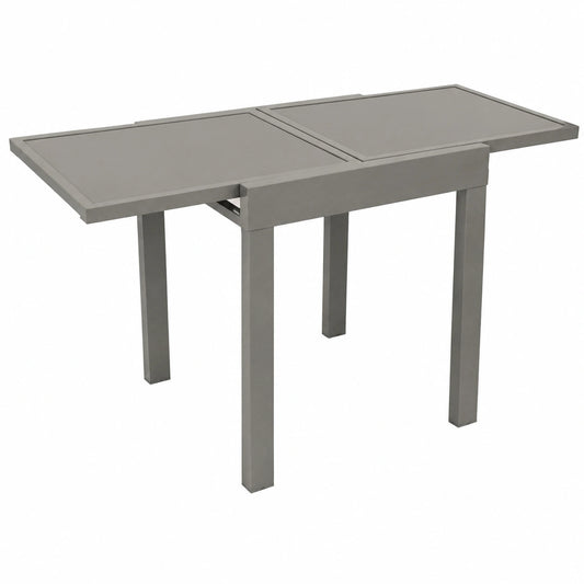 Verlängerungstisch mit Aluminiumrahmen und Sicherheitsglas, 65-130x65x74 cm
