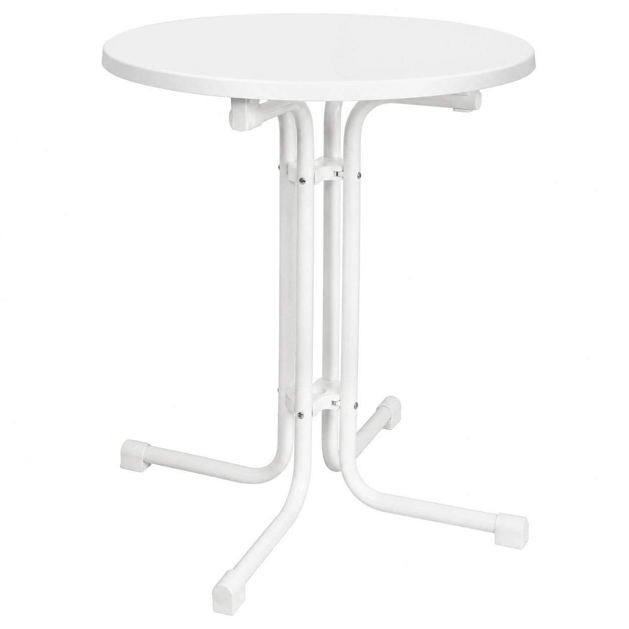 Runder Klapptisch für Garten & Balkon Ø 70 cm – Stabiler Outdoor-Bistrotisch – Weiß