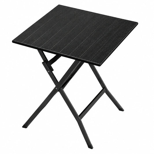 eSituro Wetterfester Klapp-Gartentisch für Balkon und Terrasse, 62x62cm, belastbar bis 50kg, Schwarz