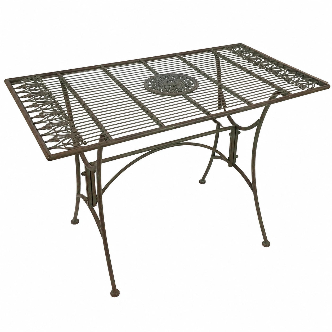 Crispe Gartentisch Almeria 130x80 cm im Landhausstil, antikgrün, wetterfest