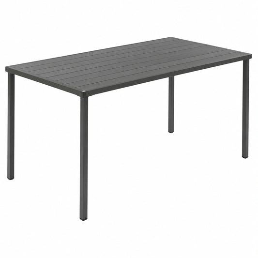 IDIMEX Wetterfester Gartentisch Azalea für 6 Personen, 140x80cm, Grau – Robuster Outdoor-Tisch für Balkon und Terrasse